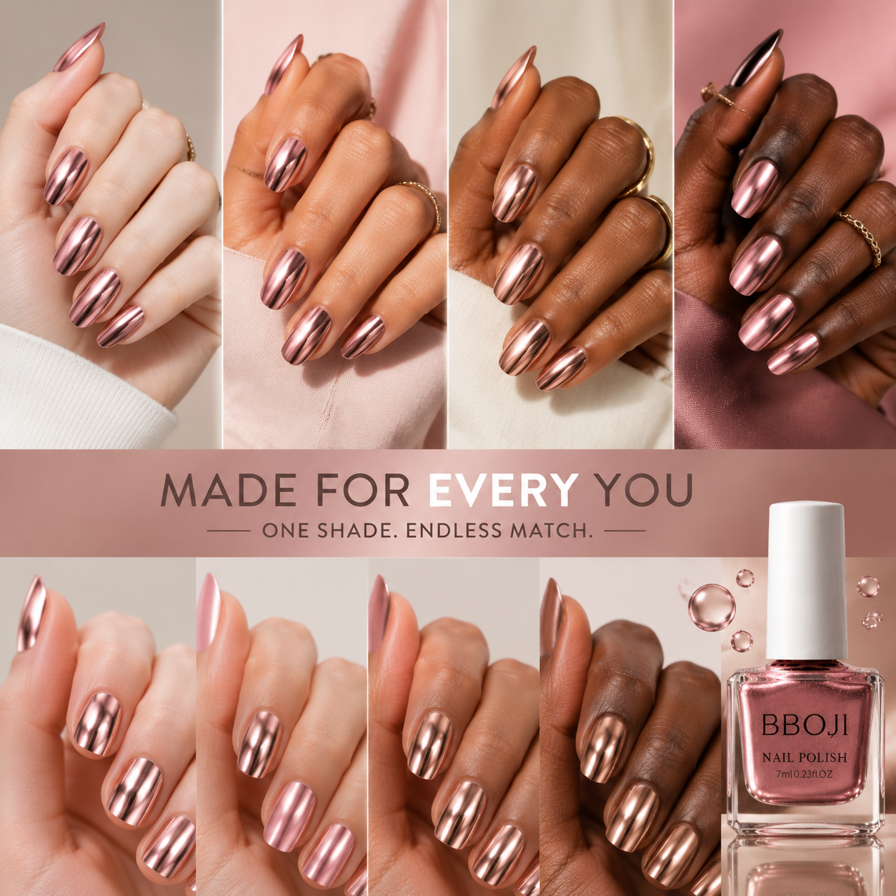 Metallic Mirror-Finish Retro Nail Polish