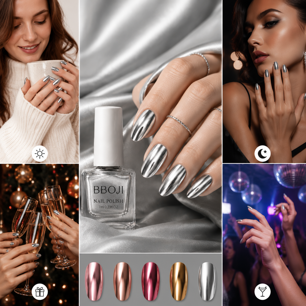 Metallic Mirror-Finish Retro Nail Polish