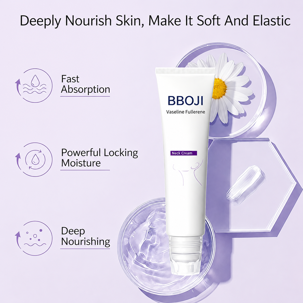 Reduces Wrinkles and Double Chin,Five Rollers for All Around Massage,Neck Firming Cream
