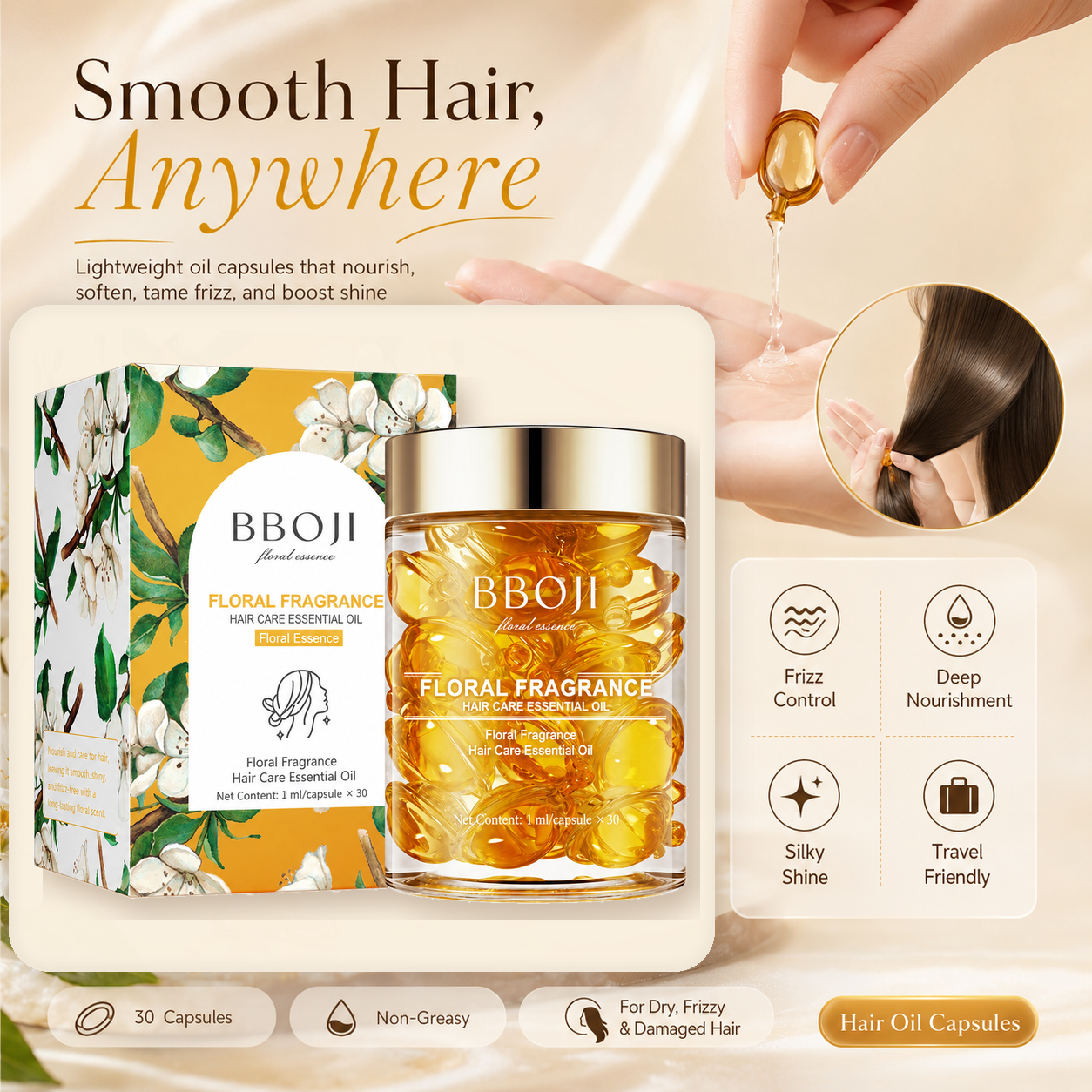 BBOJI Hair Serum Oil Capsules – Smooth, Nourish & Shine