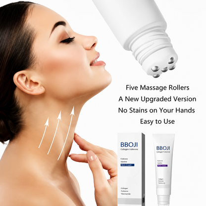 Reduces Wrinkles and Double Chin,Five Rollers for All Around Massage,Neck Firming Cream