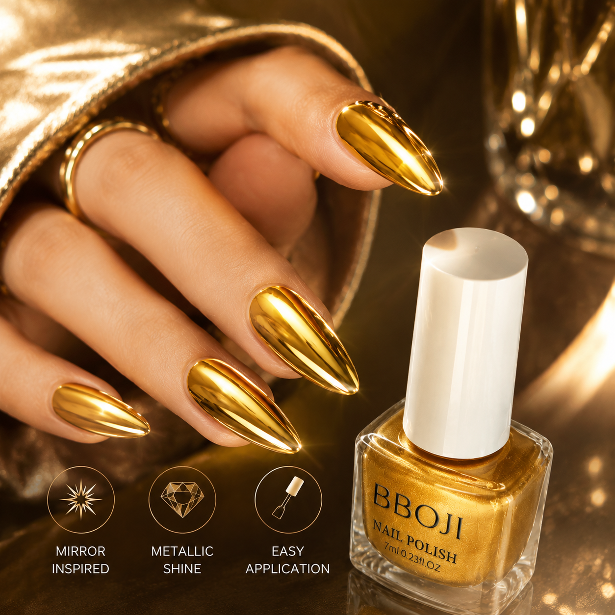 Metallic Mirror-Finish Retro Nail Polish