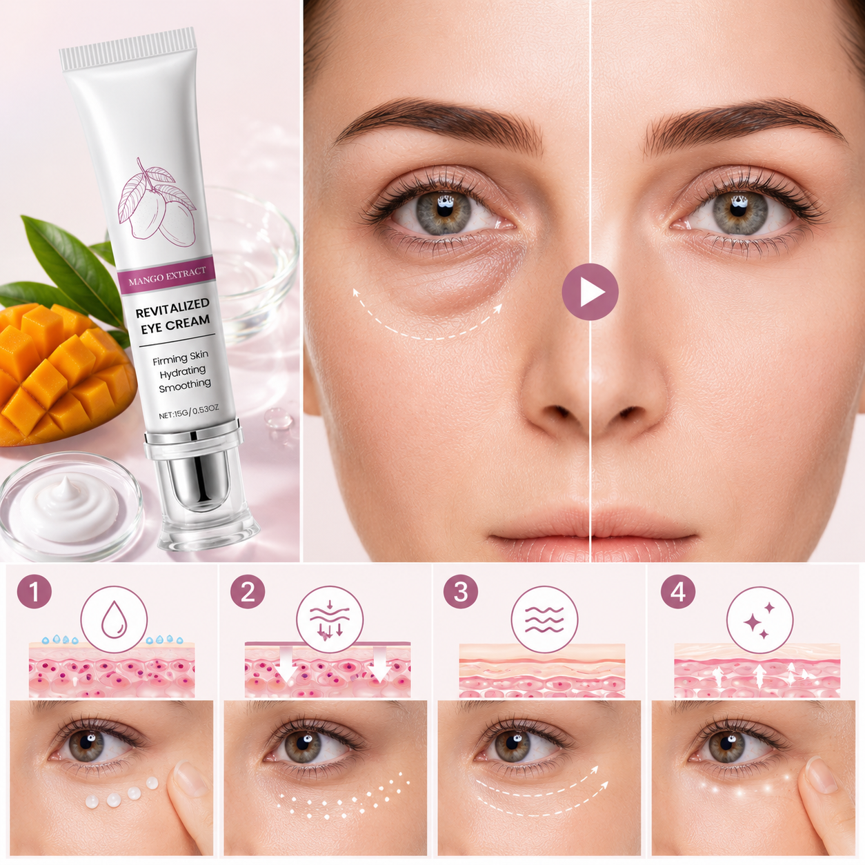 Mango Revitalizing Eye Cream for Dark Circles & Puffy Eyes