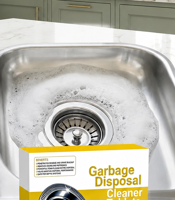 Fresh garbage disposal sink after foaming cleaning