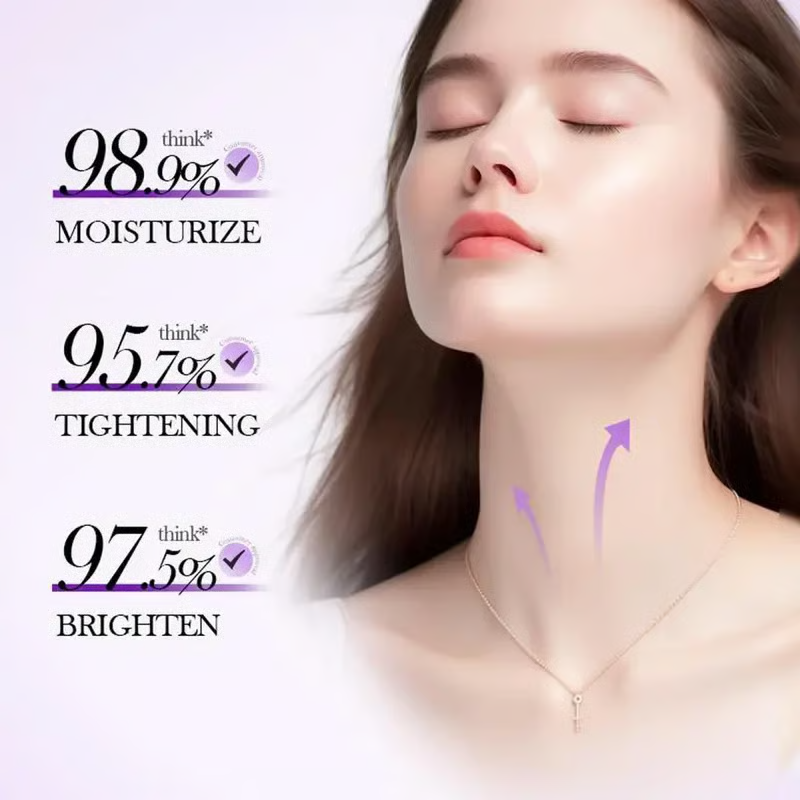 Reduces Wrinkles and Double Chin,Five Rollers for All Around Massage,Neck Firming Cream