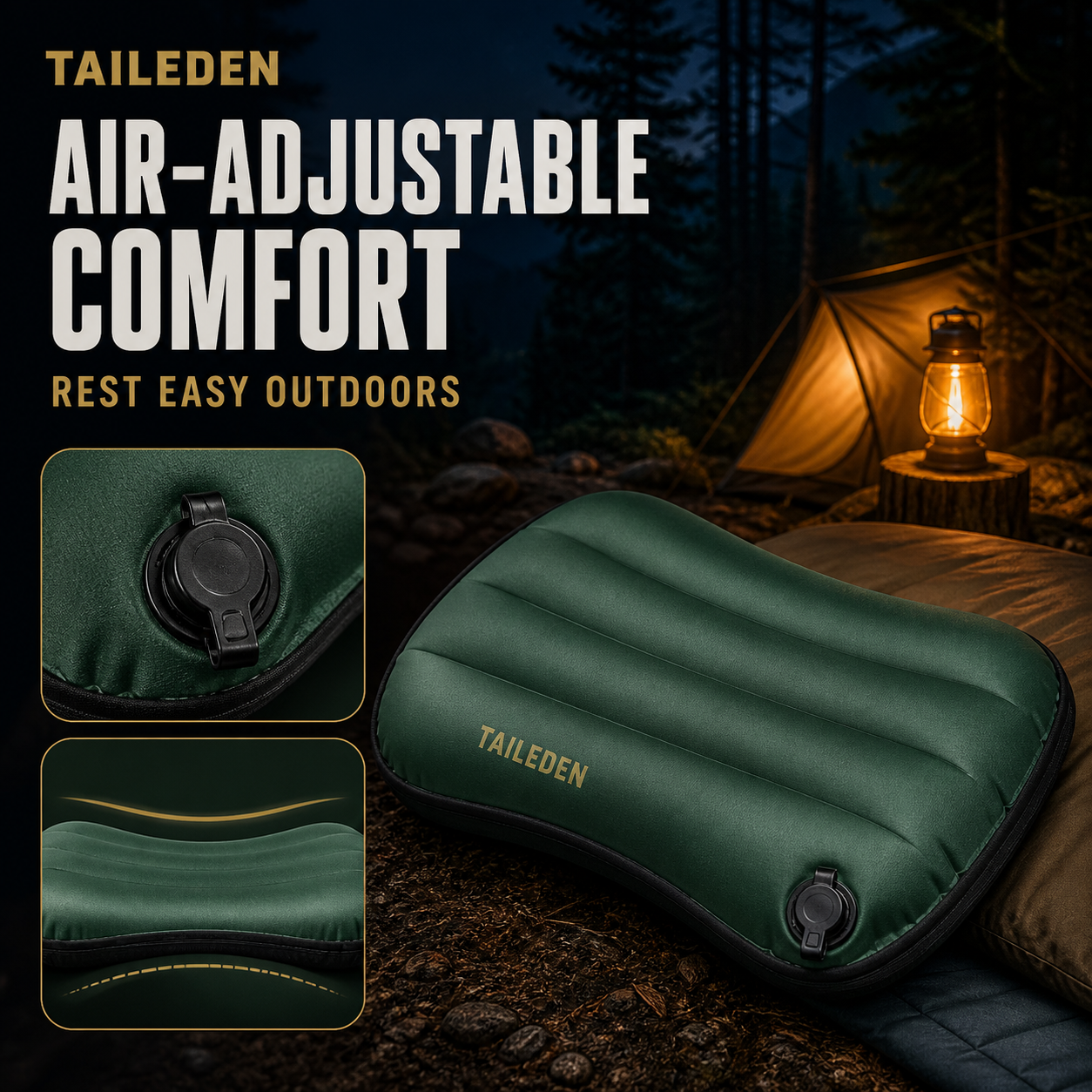 TAILEDEN Inflatable Camping Pillow for Travel and Backpacking — Core feature