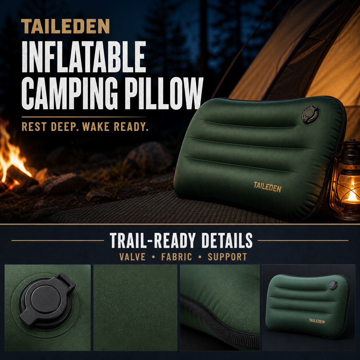 TAILEDEN Inflatable Camping Pillow for Travel and Backpacking — Product details