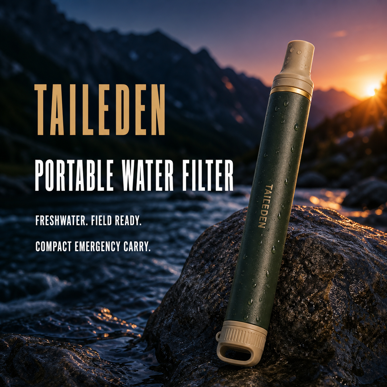 TAILEDEN Portable Water Filter Straw for Hiking and Emergencies product image
