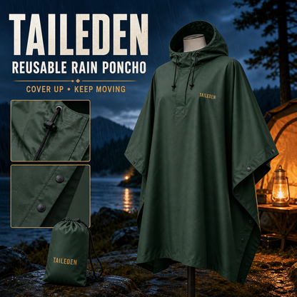 TAILEDEN Reusable Rain Poncho for Hiking and Camping — Core feature