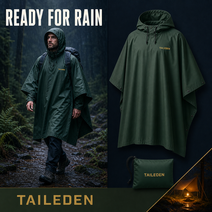 TAILEDEN Reusable Rain Poncho for Hiking and Camping — Outdoor lifestyle