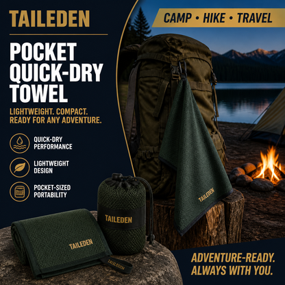 TAILEDEN Pocket Quick-Dry Towel for Camping and Travel — Outdoor lifestyle