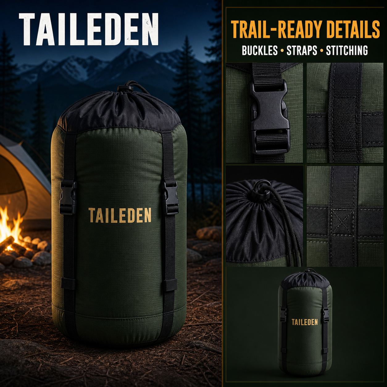 TAILEDEN Sleeping Bag Compression Stuff Sack for Camping — Product details