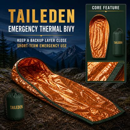 TAILEDEN Pocket Emergency Thermal Bivy for Outdoor Kits — Core feature