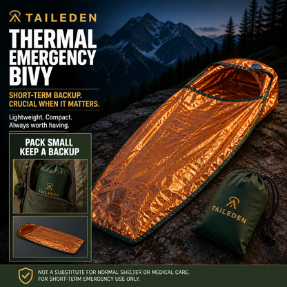 TAILEDEN Pocket Emergency Thermal Bivy for Outdoor Kits — Packability